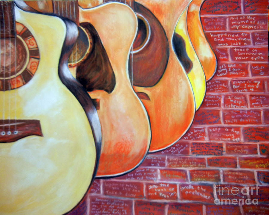 Guitars Pastel by Deb Arndt