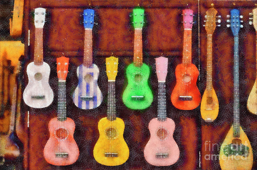 Guitars Painting by George Atsametakis