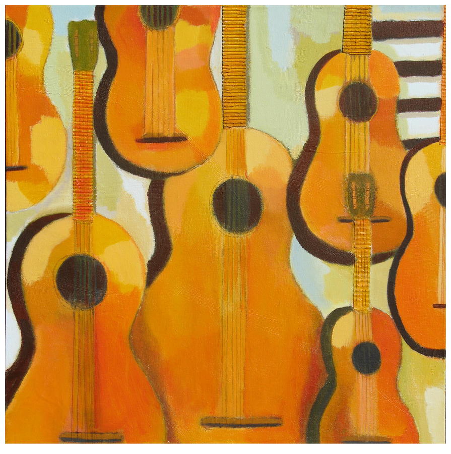 Abstract Painting - Guitars by Habib Ayat