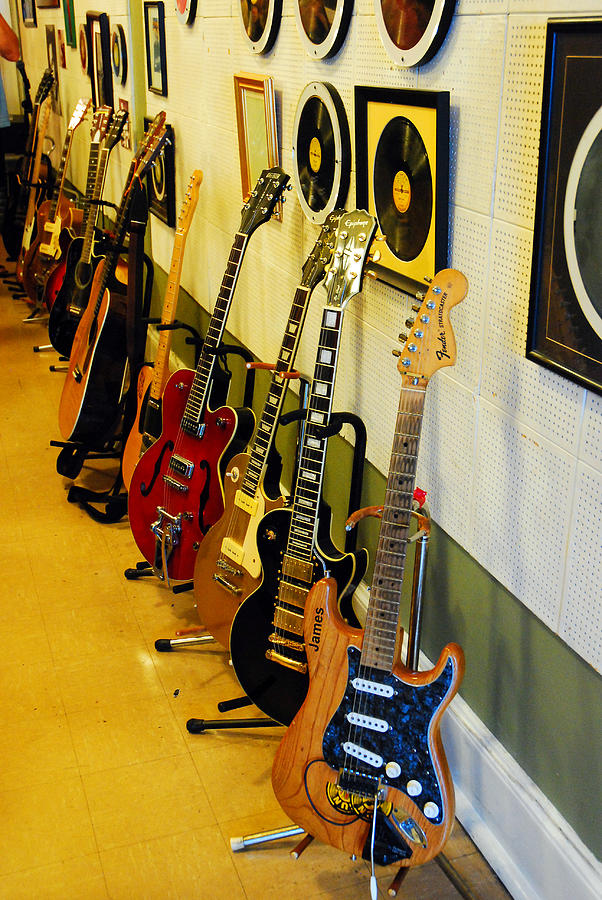Memphis Photograph - Guitars in a Row by James Kirkikis