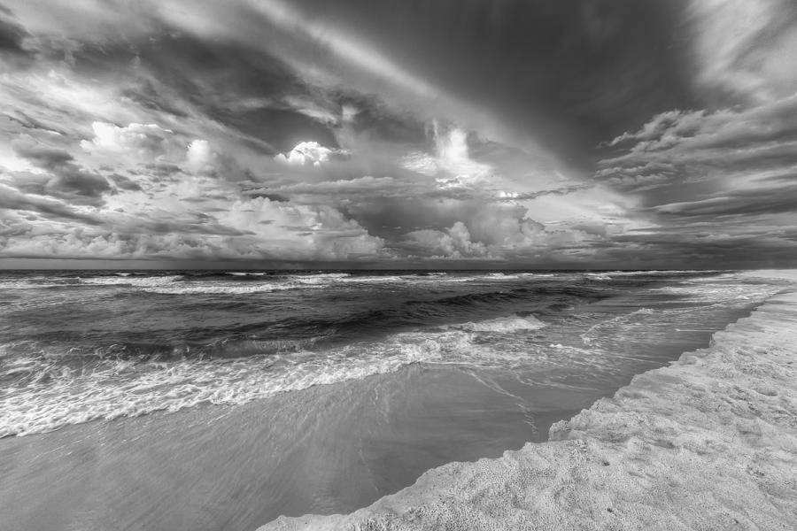 Gulf Beach Black and White Photograph by Gary Oliver - Fine Art America