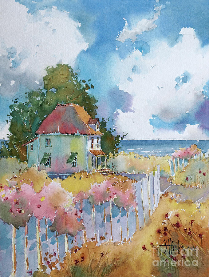 Rose Painting - Gulf Coast Cottage by Joyce Hicks