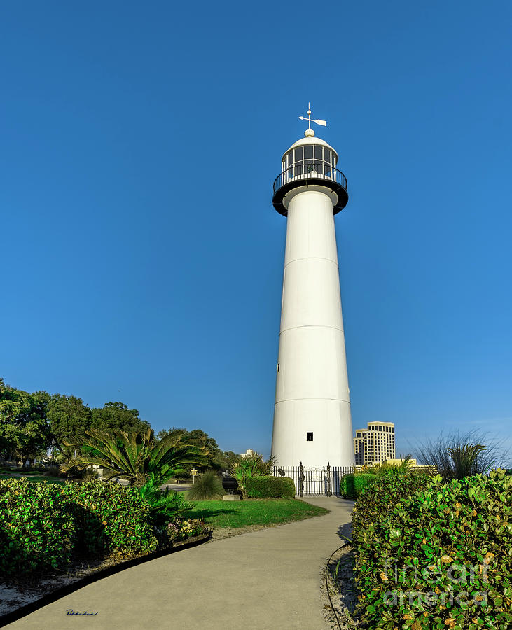 Gulf Coast Lighthouse Seascape Biloxi MS 3773A Photograph by Ricardos Creations