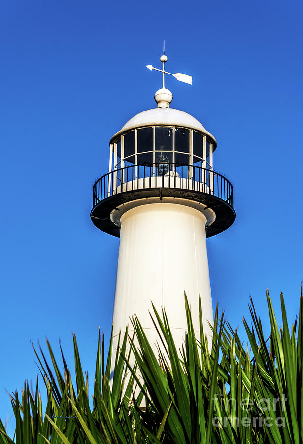 Gulf Coast Lighthouse Seascape Biloxi MS 3819A Photograph by Ricardos Creations