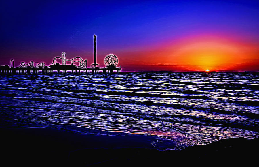 Gulf Coast Sunrise Painted Photograph by Judy Vincent