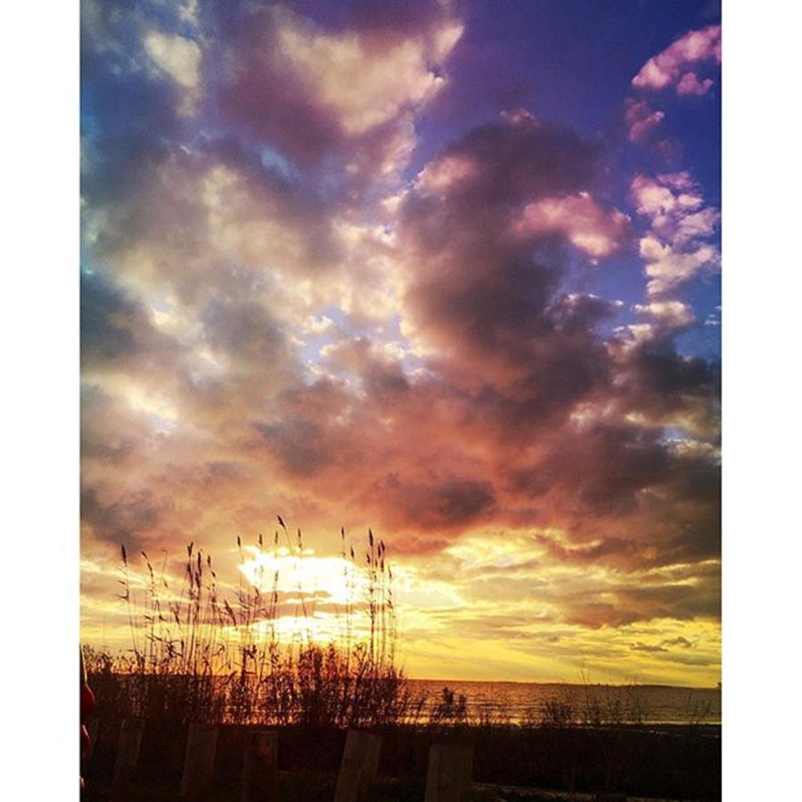 Sunset Photograph - Gulf Coast Sunset #clouds #sunset by Joan McCool