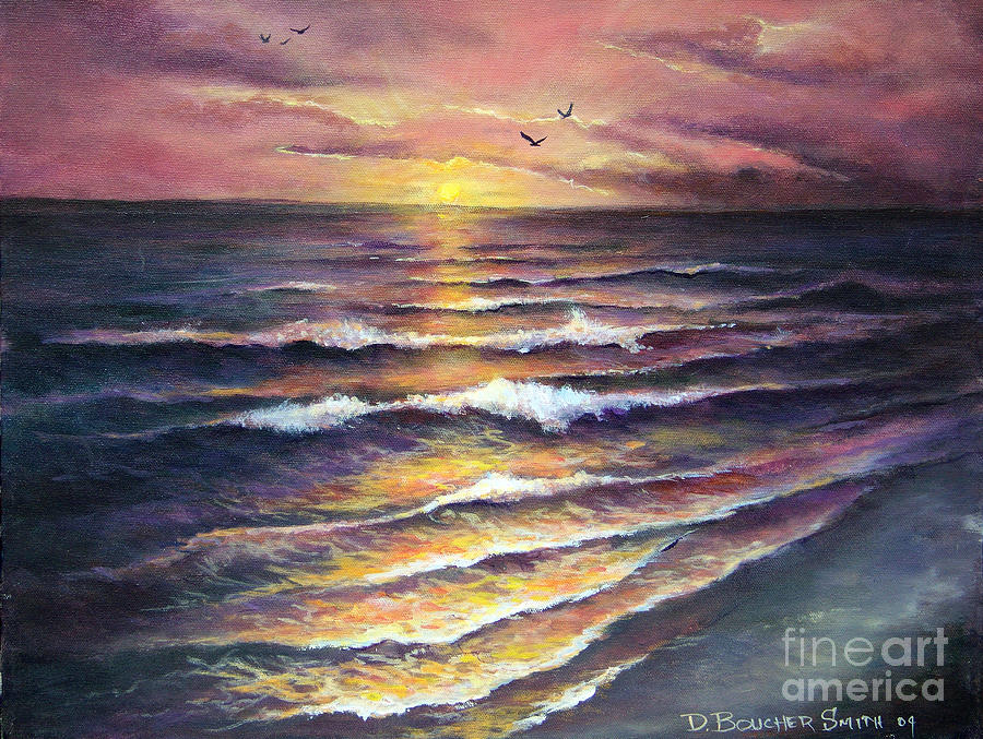 Gulf Coast Sunset Painting by Deborah Smith