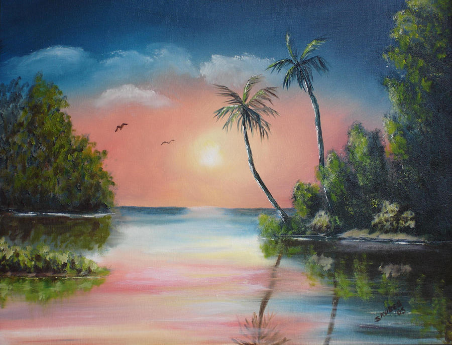 Sunset Painting - Gulf Coast Sunset by Susan Kubes