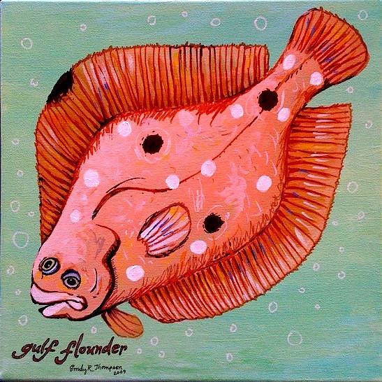 Gulf Flounder Painting By Emily Reynolds Thompson Pixels