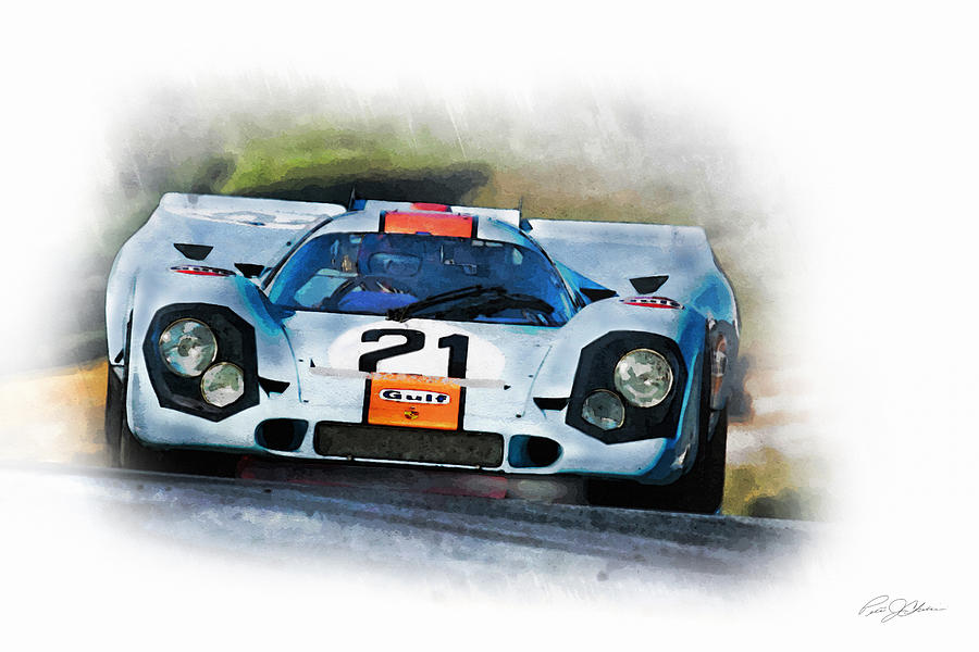 Gulf Porsche Digital Art by Peter Chilelli