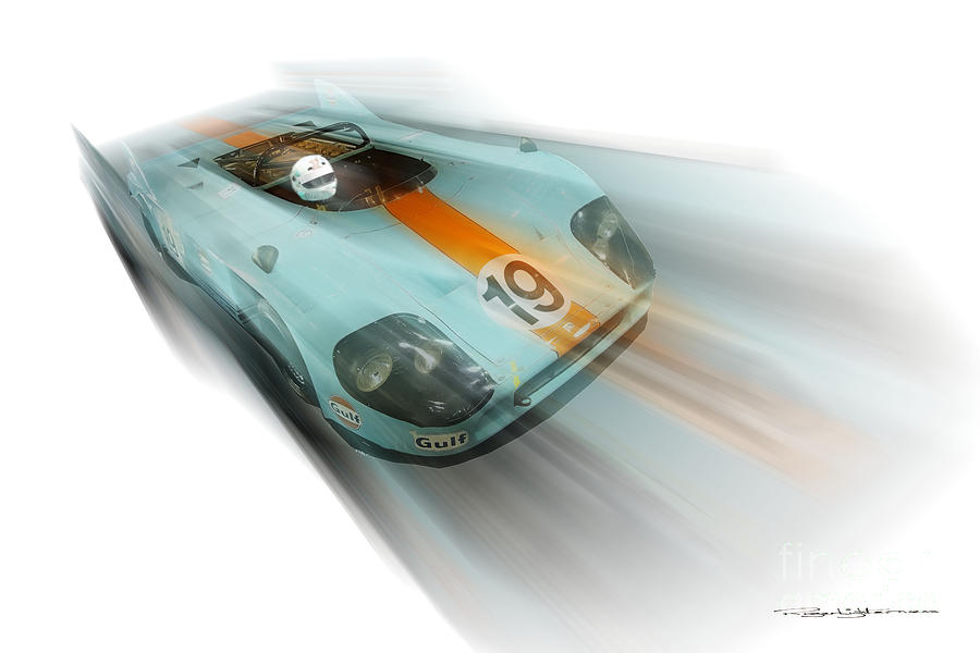 Gulf Porsche Digital Art by Roger Lighterness