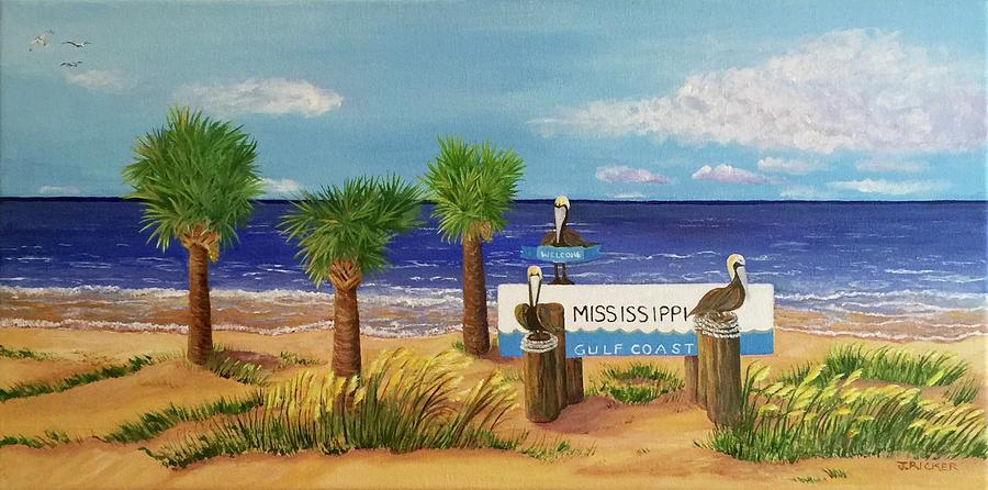 Gulf Shore Welcome Painting by Jane Ricker