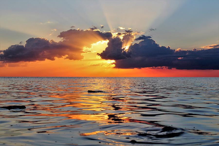 Sunset Photograph - Gulf Sun Rays by Jonathan Morgan