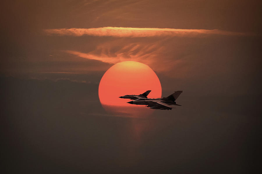 Gulf War sunset departure Photograph by Gary Eason