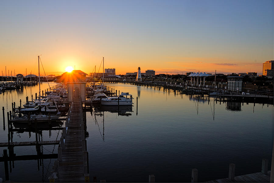 Gulfport Harbor Sunset Photograph by Don Schiffner