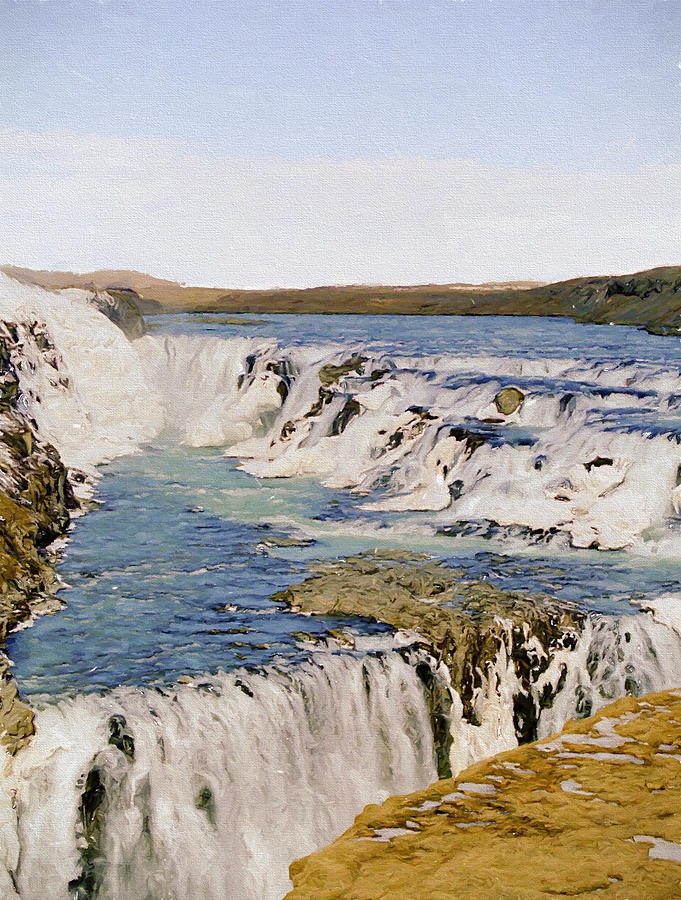 Gullfoss Waterfalls 2 Digital Art by Roy Pedersen