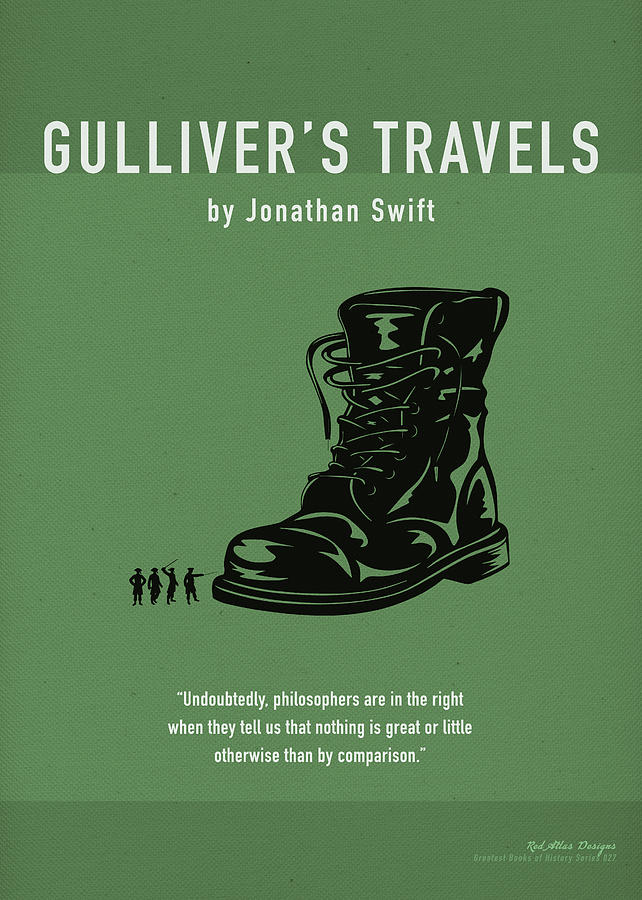 Book Mixed Media - Gullivers Travels by Jonathan Swift Greatest Books Series 027 by Design Turnpike