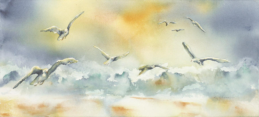 Gulls Painting - Gulls by Kay Johnson