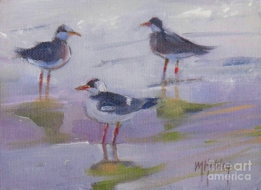 Gulls Painting by Mary Hubley