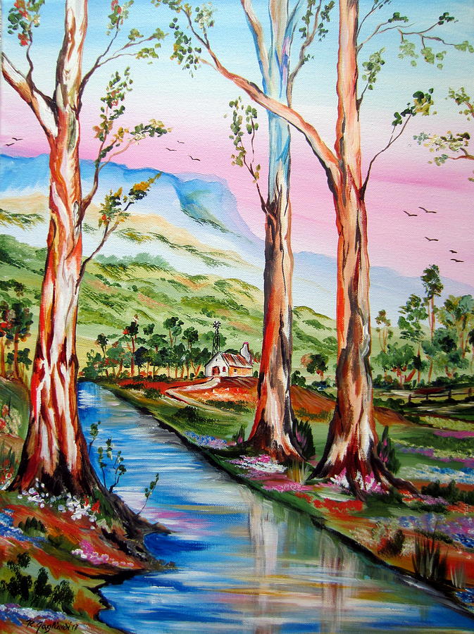 Gum Trees in Nsw Painting by Roberto Gagliardi