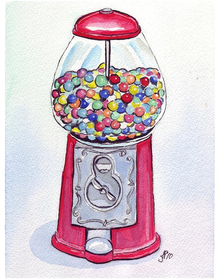 Toy Painting - Gumball Machine by Johanna Pabst