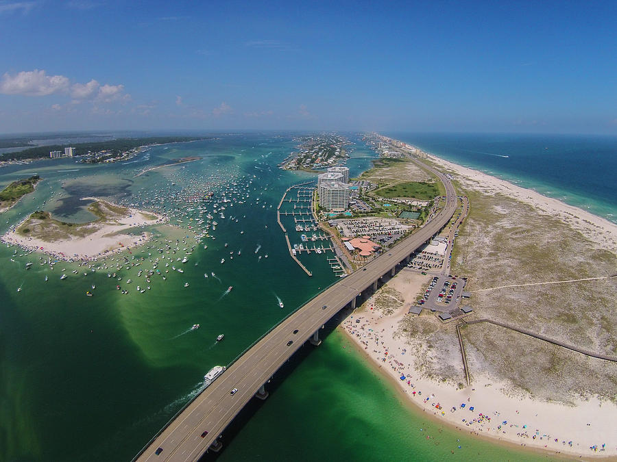 Gumbo Key All Area  with Bridge and Gulf Photograph by Michael Thomas