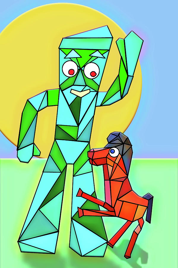 Gumby and Pokey Cubed Digital Art by John Haldane