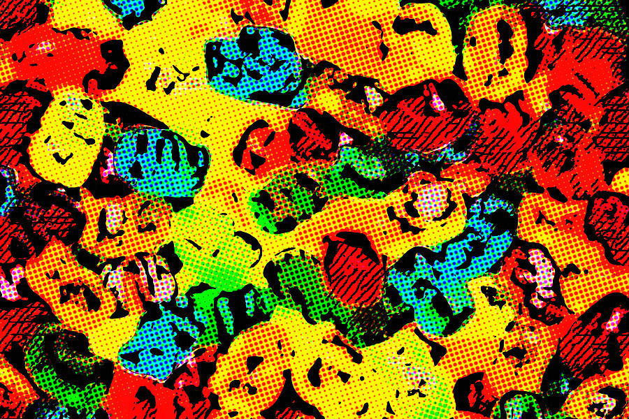 Gummy Bears Halftone Abstract Digital Art by SR Green