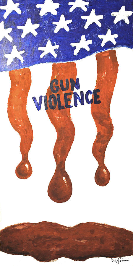 Gun Violence Painting by Michael Fencik