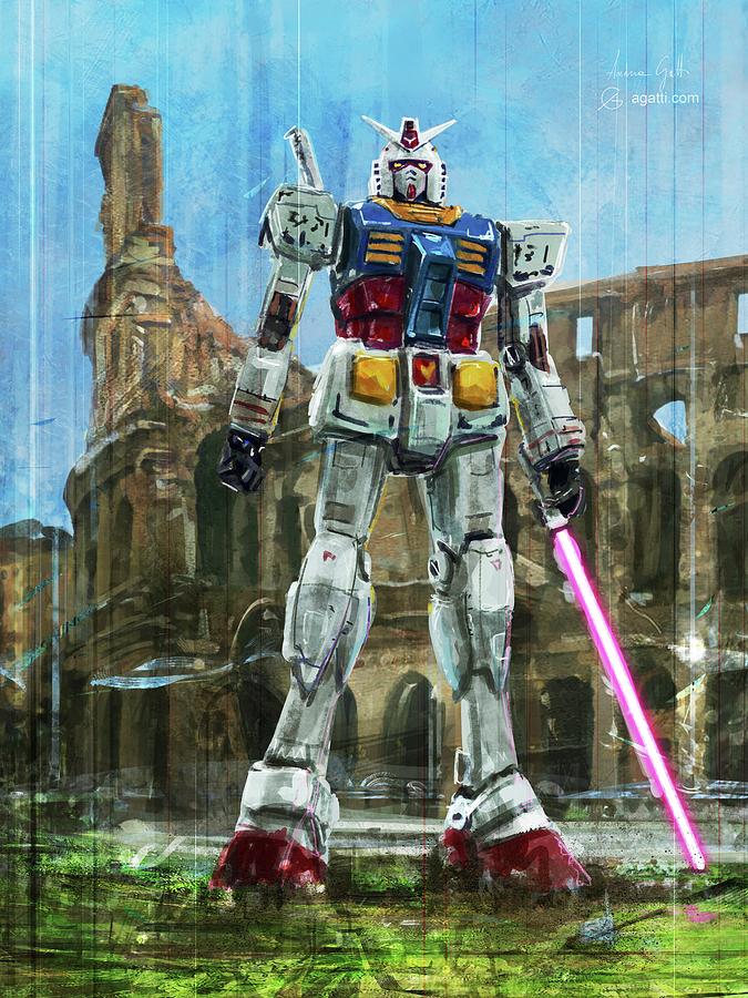 Gundam Colosseo Digital Art by Andrea Gatti
