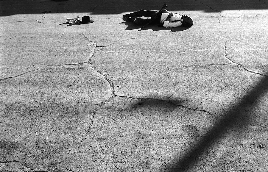 Gunfight reenactment victim  Tombstone Arizona 1970 Photograph by David Lee Guss