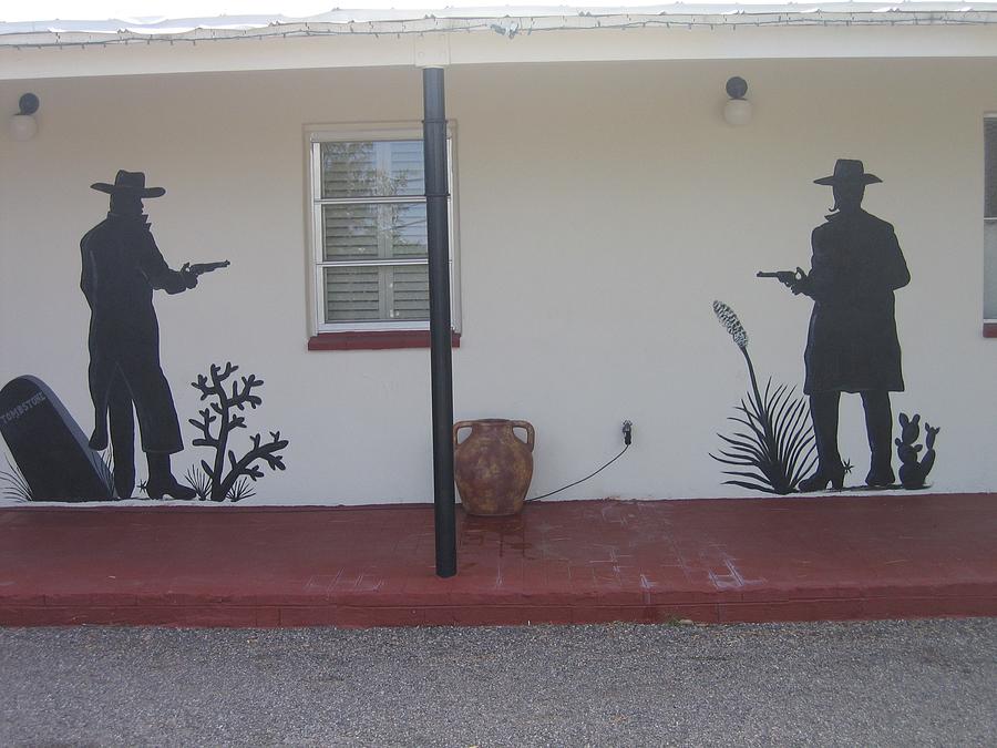 Gunfighter motel mural number 6 Tombstone Arizona 2004 Photograph by David Lee Guss