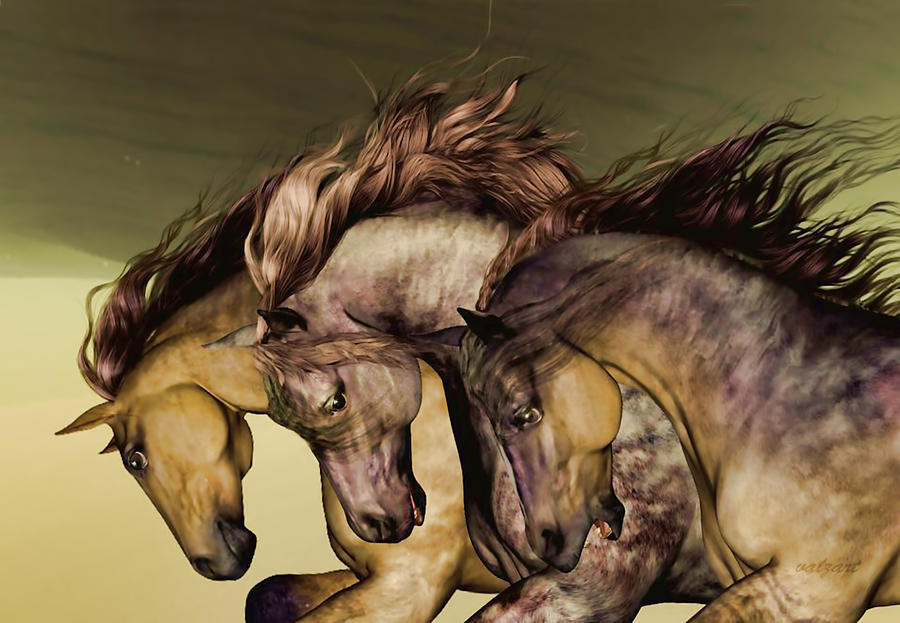 Horse Painting - Gunmetal by Valerie Anne Kelly