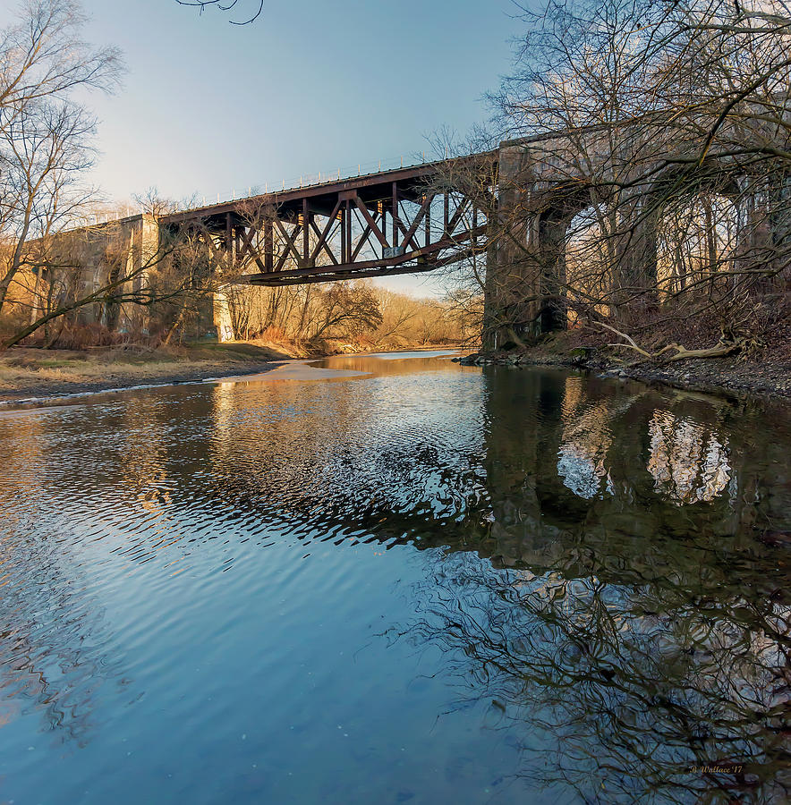Gunpowder Falls Train Bridge - Pano Photograph by Brian Wallace
