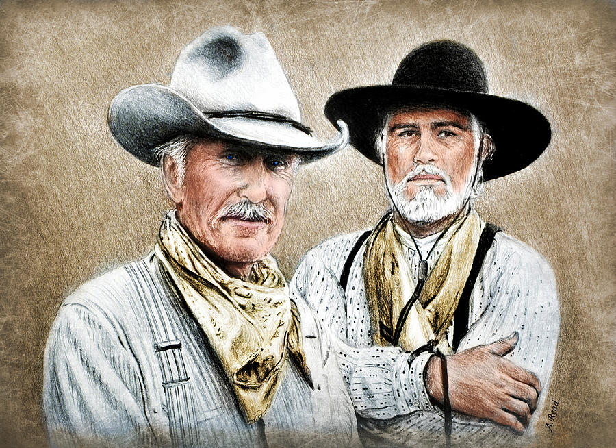 Gus and Woodrow colour ver Painting by Andrew Read