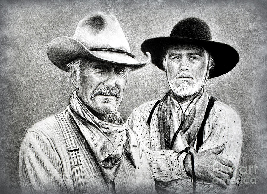 Gus and Woodrow edit 2 Drawing by Andrew Read