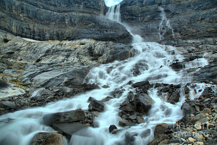 Gushing Bow Glacier Falls Landscape Photograph by Adam Jewell