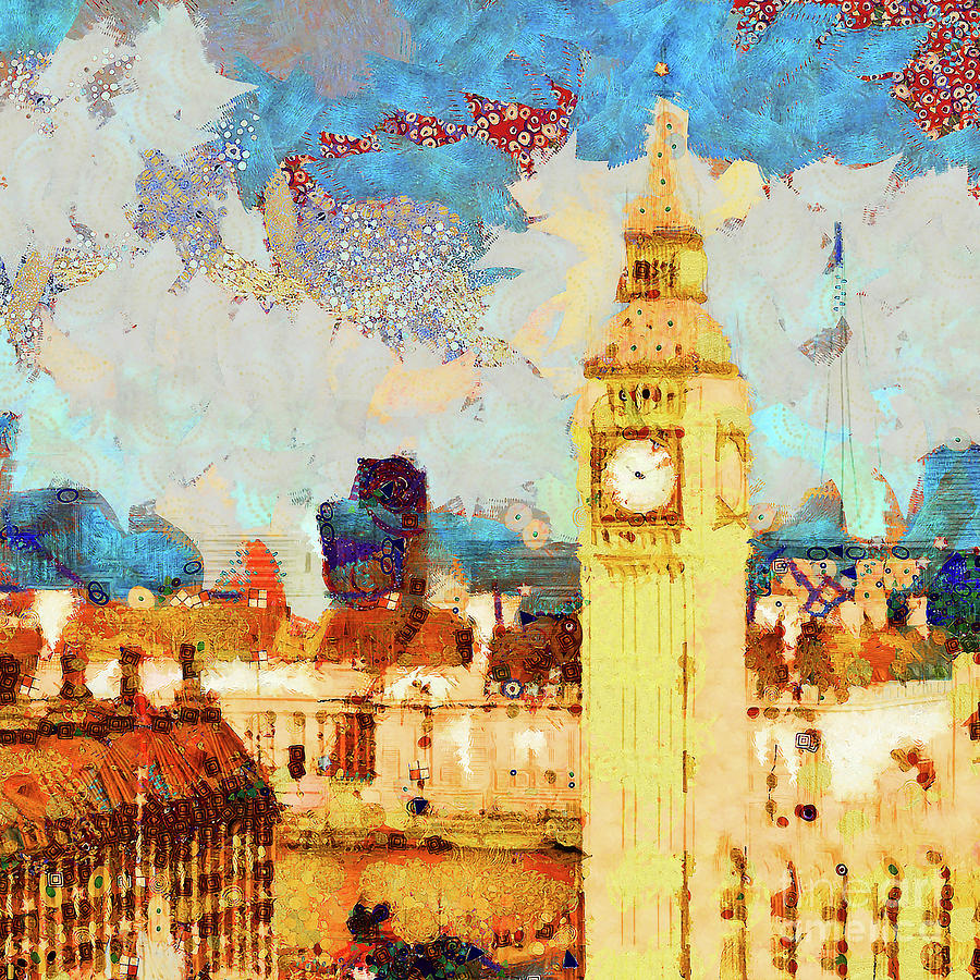 Gustav Klimt Does Palace of Westminster House of Parliament London England 20180511 square Photograph by Wingsdomain Art and Photography