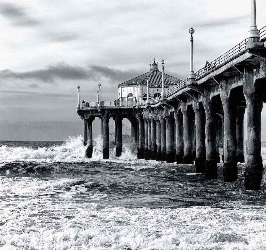 Gusty Pier by Mike-Hope Photograph by Michael Hope