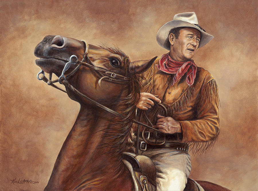 John Wayne Painting - Guts and a Horse by Kim Lockman