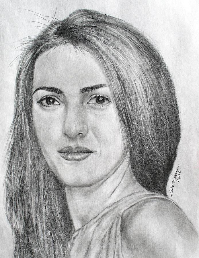 Portrait Drawing - Gvantsa Buniatishvili, Pianist  by Salman Ameer