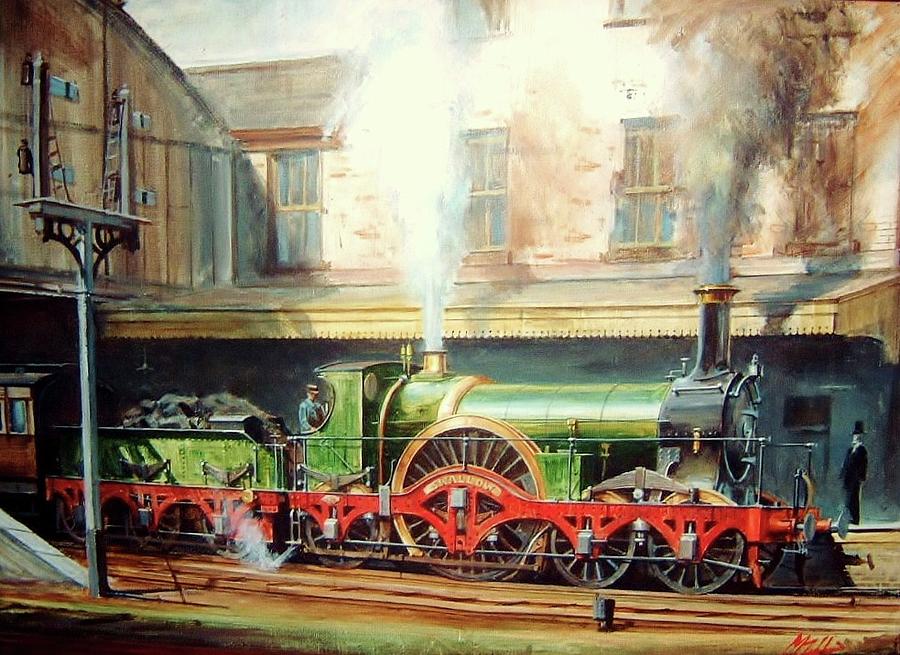 GWR broad gauge single. Painting by Mike Jeffries