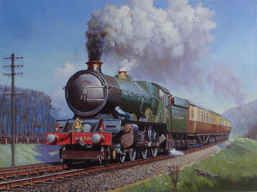 Gwr Painting - GWR King on Dainton bank. by Mike Jeffries