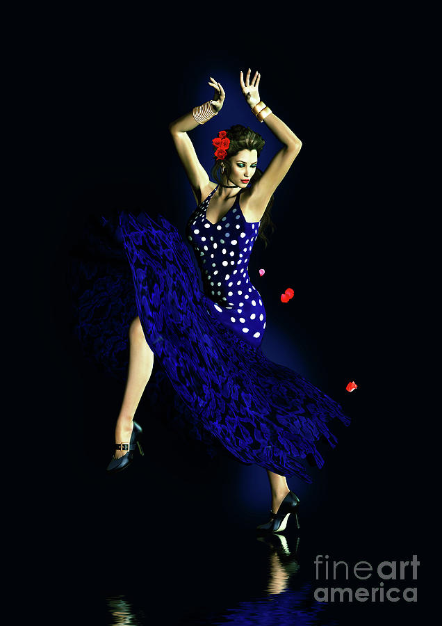 Dancer Digital Art - Gypsy Blue by Shanina Conway