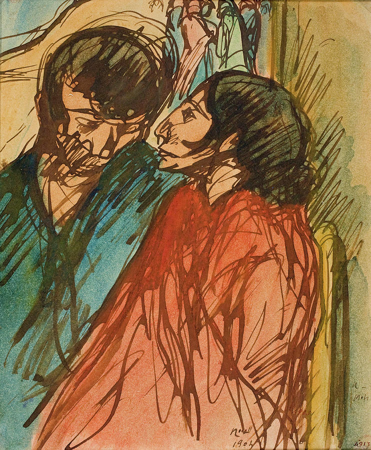 Beautiful Drawing - Gypsy Couple by Isidre Nonell