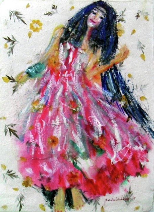 Gypsy Girl Painting by Wanvisa Klawklean