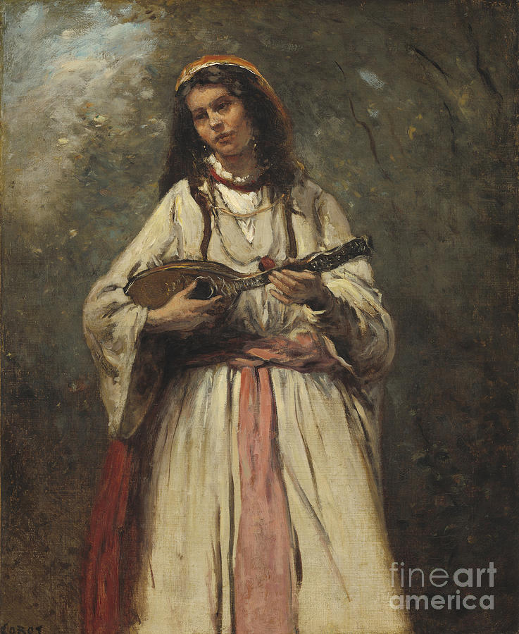 Gypsy Girl With Mandolin #1 Painting by MotionAge Designs