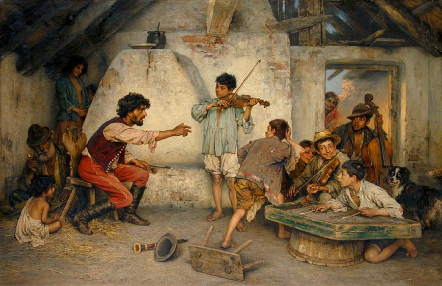 Music Painting - Gypsy school by Celestial Images