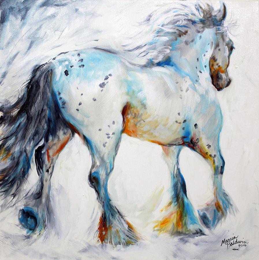 Gypsy Vanner Motion Paint Sketch Painting by Marcia Baldwin