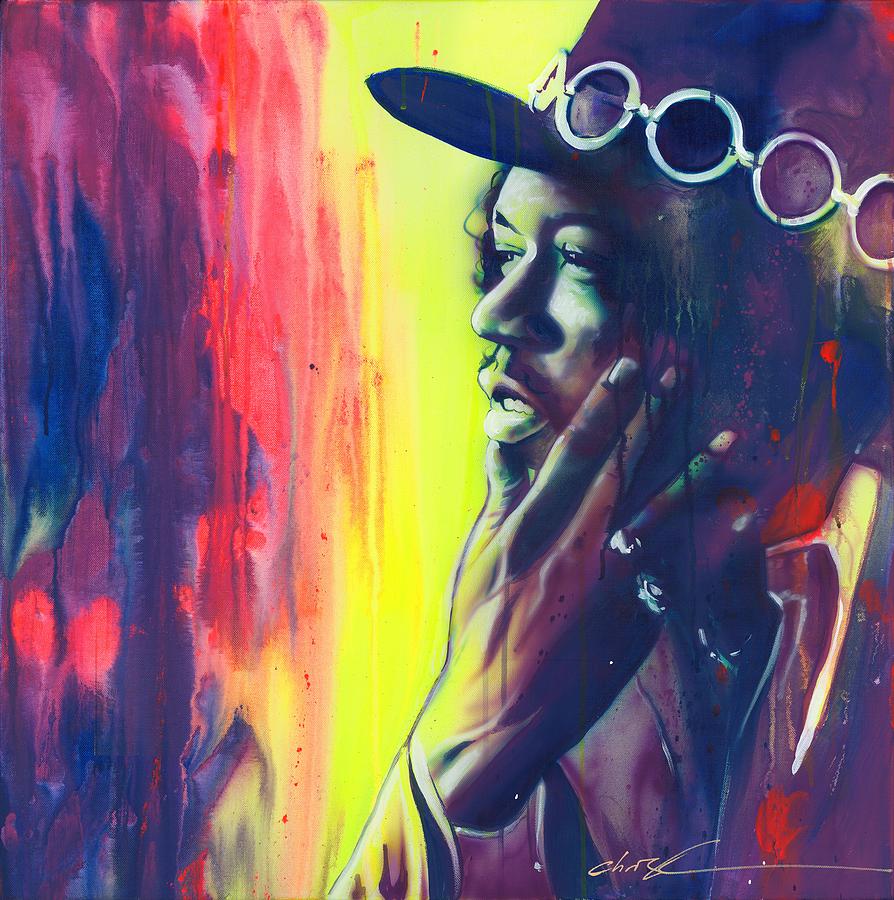 Jimi Hendrix Painting - Gyspy Sun and Rainbows by Christian Chapman Art